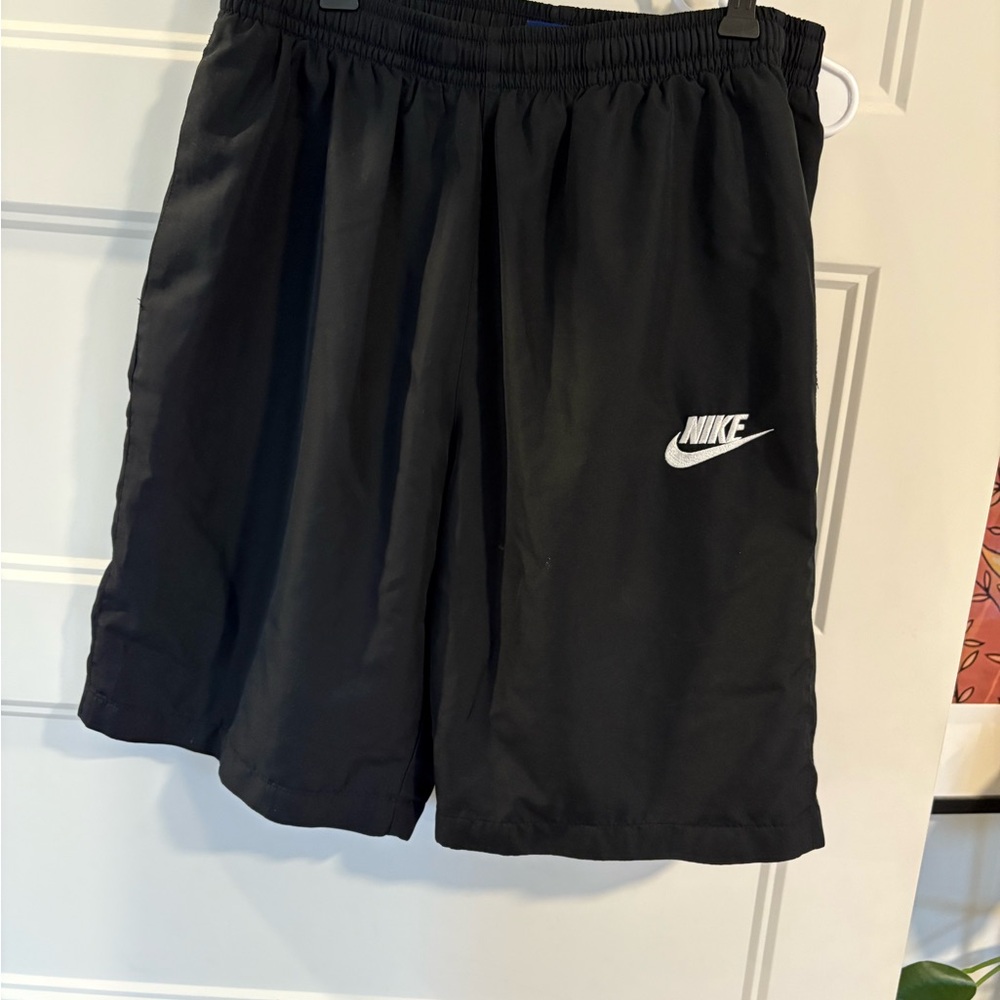 Nike Black Athletic Shorts with Swoosh Logo